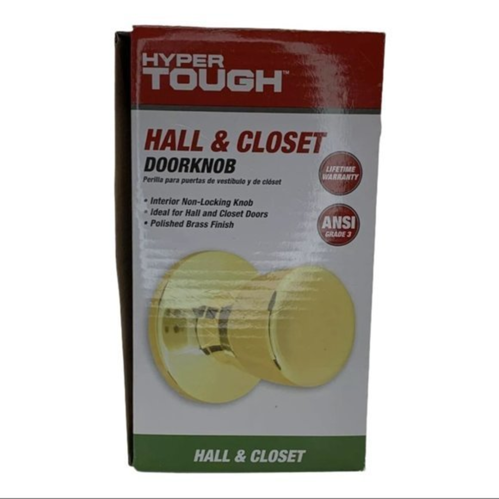 🐞Hyper Tough Hall‎ And Closet Doorknob Polished Gold